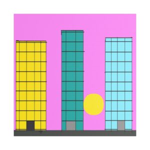sun set over the city